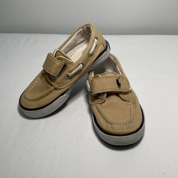 Polo Ralph Lauren Other - Polo Ralph Lauren Canvas Toddler Hook and Loop Boat Shoes size 7